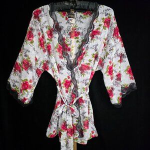 Vintage Seductivewear by Cinema Etoile Floral Lace Robe S